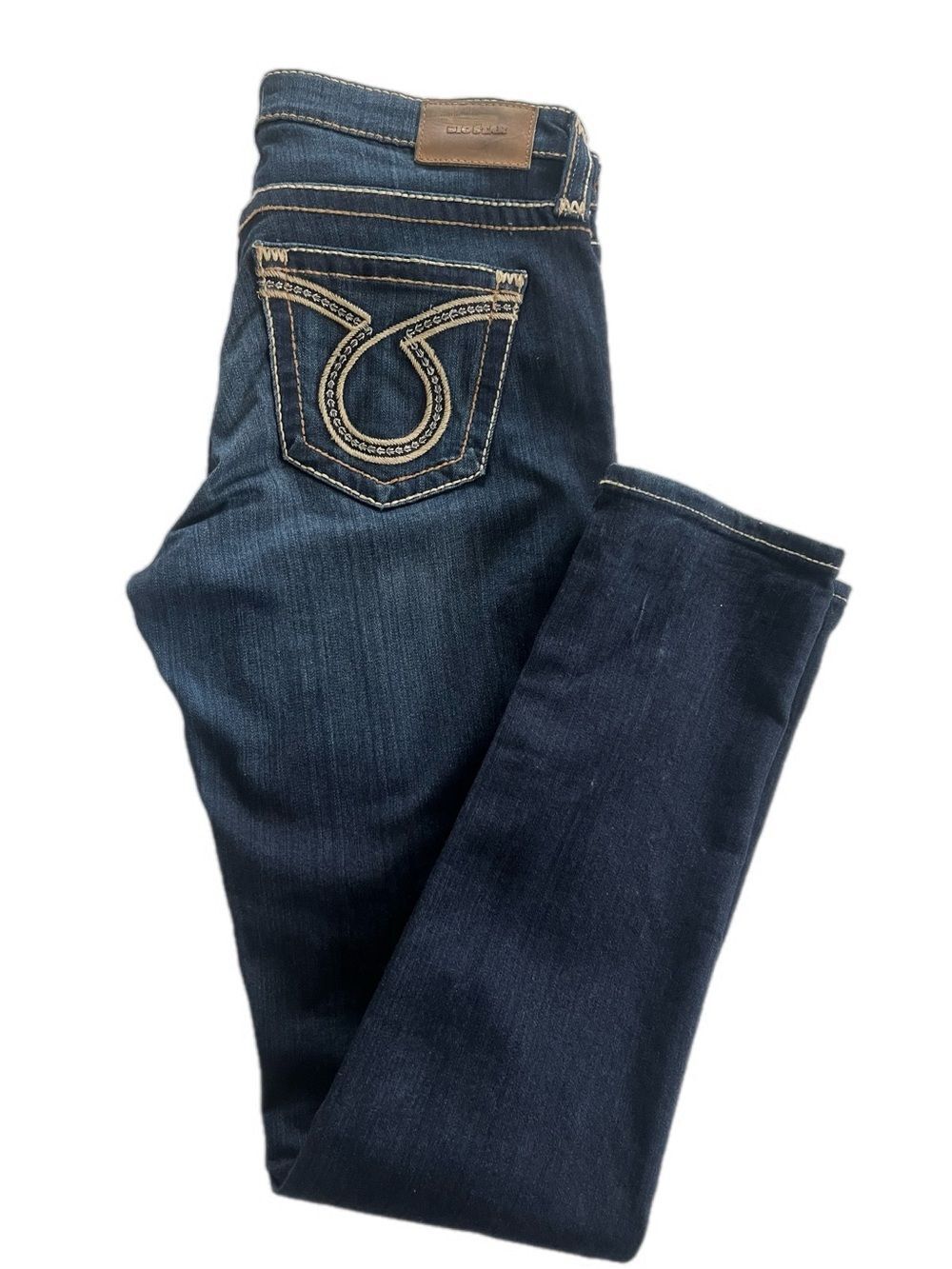 Big Star Maddie Curvy Dark Wash Denim Skinny Jeans with Embroidered Back Pocket